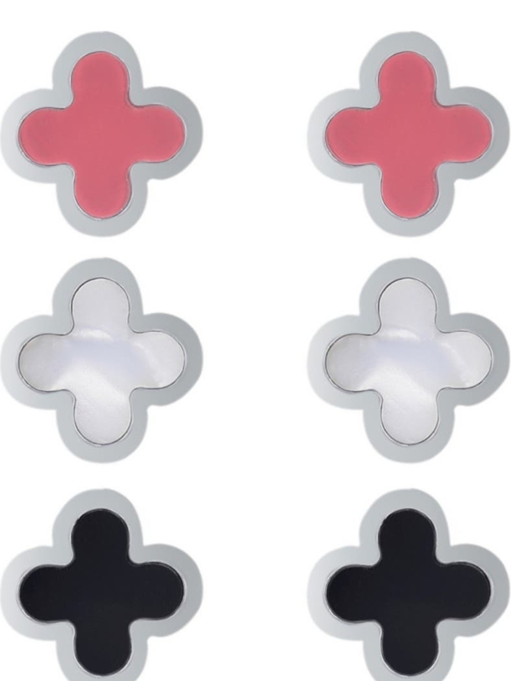 Adornia Set Of 3 Clover Studs
